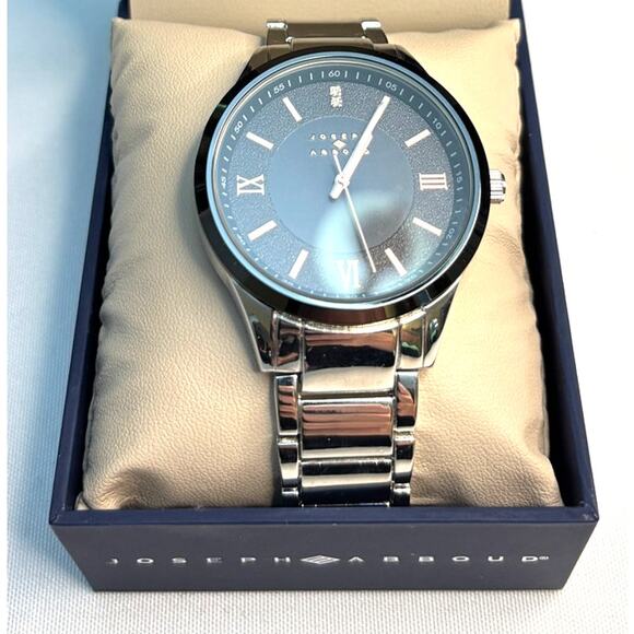 JOSEPH ABBOUD Men’s Stainless-Steel Link Bracelet Watch Black Dial AB5/5170TT - Picture 3 of 7